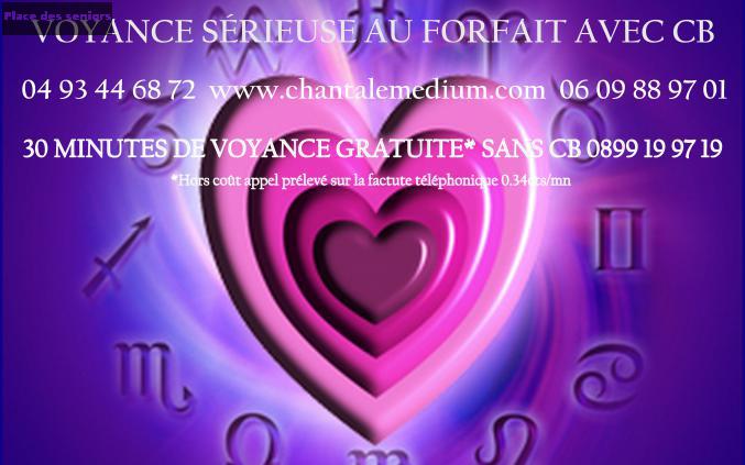 VOYANCE SÉRIEUSE AU FORFAIT 04.93.44.68.72 CHANTALE MÉDIUM à Nice