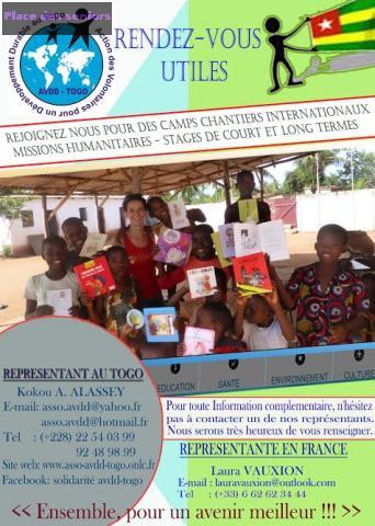 Volontariat international,camps chantiers solidaire et d'échange culturel en Afrique à Lomé