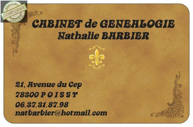 CABINET DE GENEALOGIE NATHALIE BARBIER à Poissy